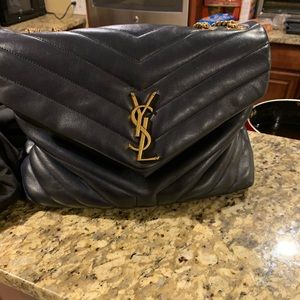 Medium Loulou Matelassé Leather Shoulder Bag
SAINT LAURENT Navy Blue